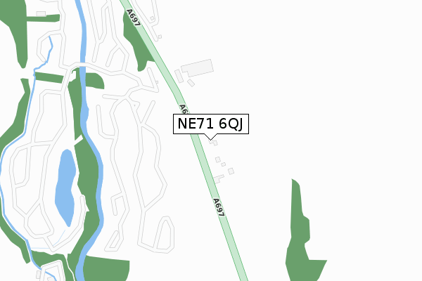 NE71 6QJ map - large scale - OS Open Zoomstack (Ordnance Survey) NE71 6QJ map - large scale - OS Open Zoomstack (Ordnance Survey)