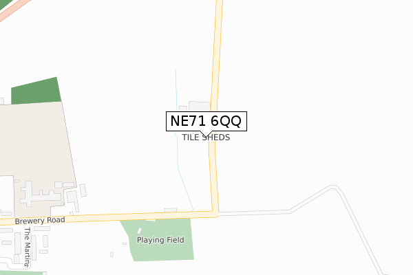NE71 6QQ map - large scale - OS Open Zoomstack (Ordnance Survey) NE71 6QQ map - large scale - OS Open Zoomstack (Ordnance Survey)