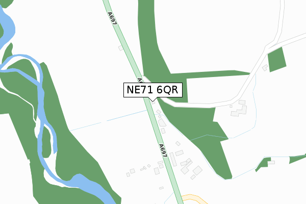 NE71 6QR map - large scale - OS Open Zoomstack (Ordnance Survey)