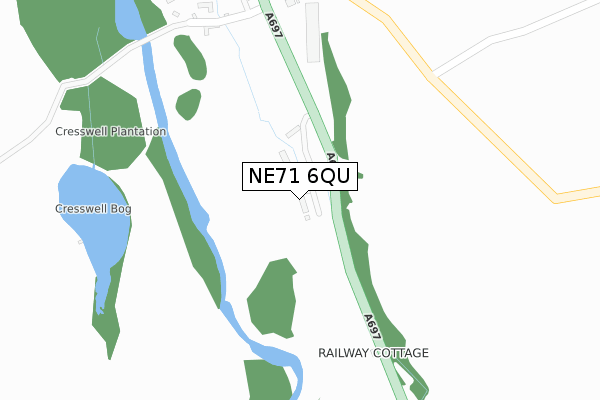 NE71 6QU map - large scale - OS Open Zoomstack (Ordnance Survey) NE71 6QU map - large scale - OS Open Zoomstack (Ordnance Survey)