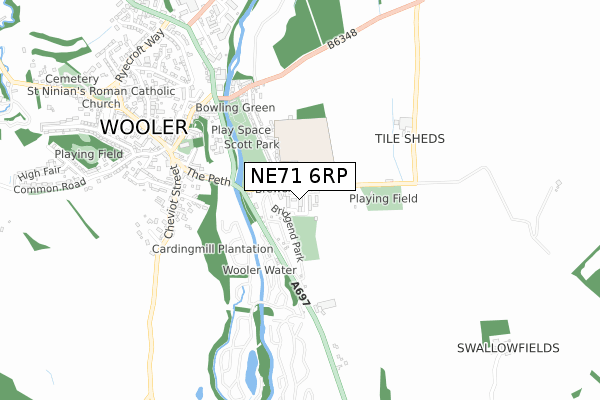 NE71 6RP map - small scale - OS Open Zoomstack (Ordnance Survey) NE71 6RP map - small scale - OS Open Zoomstack (Ordnance Survey)