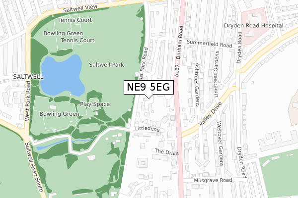 NE9 5EG map - large scale - OS Open Zoomstack (Ordnance Survey) NE9 5EG map - large scale - OS Open Zoomstack (Ordnance Survey)