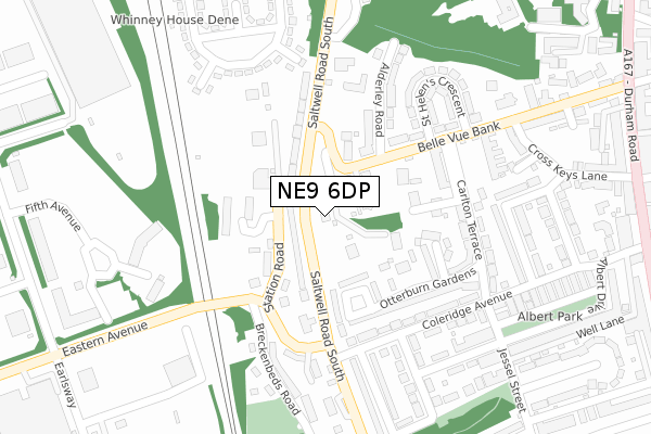 NE9 6DP map - large scale - OS Open Zoomstack (Ordnance Survey)