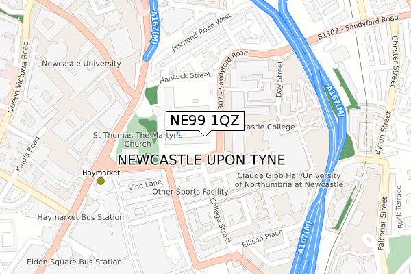 NE99 1QZ map - large scale - OS Open Zoomstack (Ordnance Survey) NE99 1QZ map - large scale - OS Open Zoomstack (Ordnance Survey)