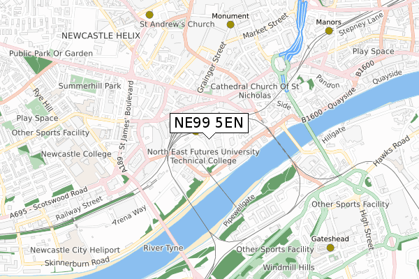 NE99 5EN map - small scale - OS Open Zoomstack (Ordnance Survey) NE99 5EN map - small scale - OS Open Zoomstack (Ordnance Survey)