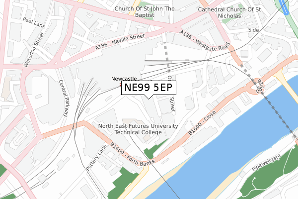 NE99 5EP map - large scale - OS Open Zoomstack (Ordnance Survey)
