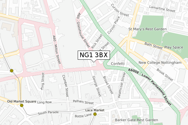 NG1 3BX map - large scale - OS Open Zoomstack (Ordnance Survey) NG1 3BX map - large scale - OS Open Zoomstack (Ordnance Survey)