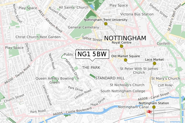 NG1 5BW map - small scale - OS Open Zoomstack (Ordnance Survey) NG1 5BW map - small scale - OS Open Zoomstack (Ordnance Survey)