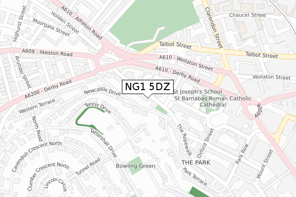 NG1 5DZ map - large scale - OS Open Zoomstack (Ordnance Survey) NG1 5DZ map - large scale - OS Open Zoomstack (Ordnance Survey)