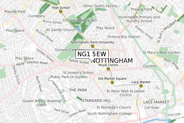 NG1 5EW map - small scale - OS Open Zoomstack (Ordnance Survey) NG1 5EW map - small scale - OS Open Zoomstack (Ordnance Survey)