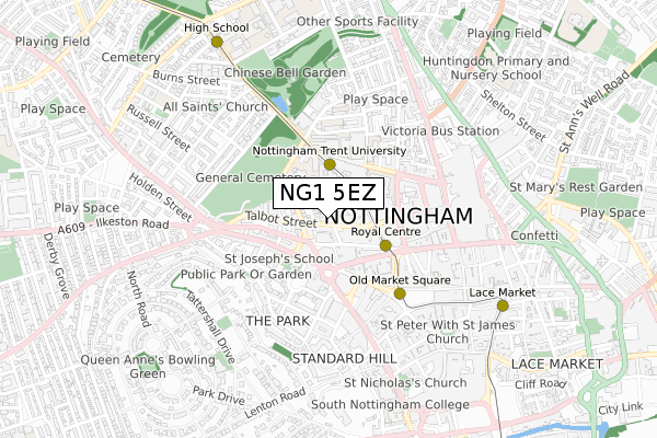 NG1 5EZ map - small scale - OS Open Zoomstack (Ordnance Survey) NG1 5EZ map - small scale - OS Open Zoomstack (Ordnance Survey)