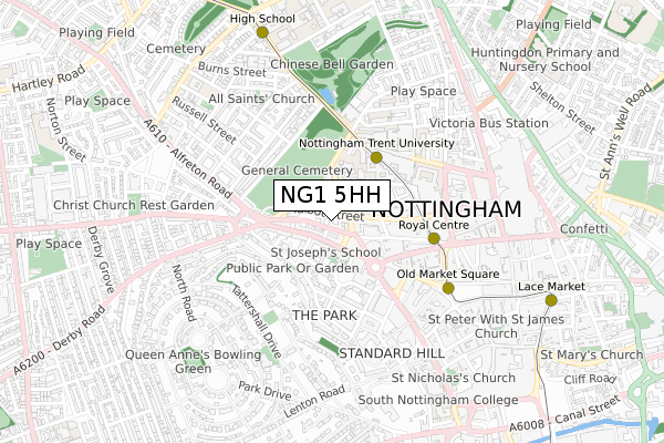 NG1 5HH map - small scale - OS Open Zoomstack (Ordnance Survey) NG1 5HH map - small scale - OS Open Zoomstack (Ordnance Survey)