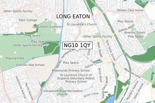 NG10 1QY map - small scale - OS Open Zoomstack (Ordnance Survey) NG10 1QY map - small scale - OS Open Zoomstack (Ordnance Survey)