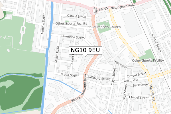 NG10 9EU map - large scale - OS Open Zoomstack (Ordnance Survey)