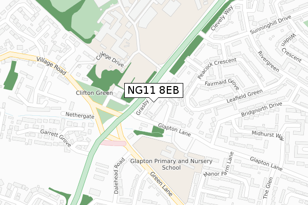 NG11 8EB map - large scale - OS Open Zoomstack (Ordnance Survey)