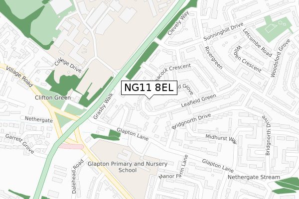 NG11 8EL map - large scale - OS Open Zoomstack (Ordnance Survey)