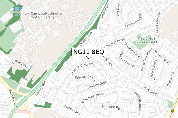 NG11 8EQ map - large scale - OS Open Zoomstack (Ordnance Survey)