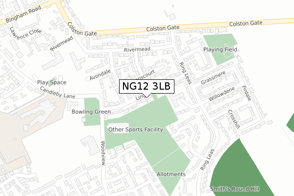 NG12 3LB map - large scale - OS Open Zoomstack (Ordnance Survey)