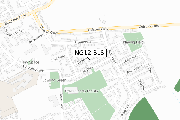 NG12 3LS map - large scale - OS Open Zoomstack (Ordnance Survey)