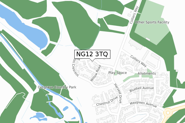 NG12 3TQ map - large scale - OS Open Zoomstack (Ordnance Survey) NG12 3TQ map - large scale - OS Open Zoomstack (Ordnance Survey)