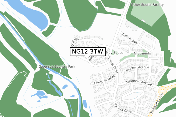 NG12 3TW map - large scale - OS Open Zoomstack (Ordnance Survey) NG12 3TW map - large scale - OS Open Zoomstack (Ordnance Survey)