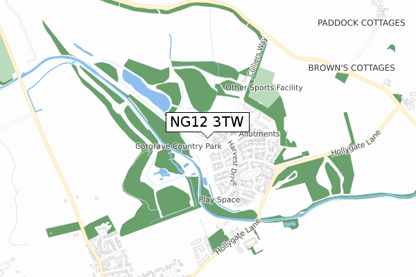 NG12 3TW map - small scale - OS Open Zoomstack (Ordnance Survey) NG12 3TW map - small scale - OS Open Zoomstack (Ordnance Survey)
