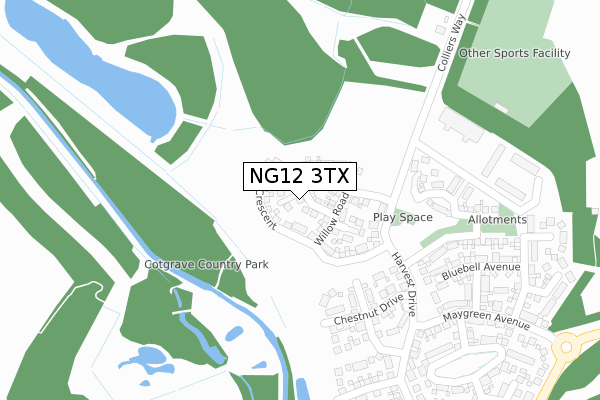 NG12 3TX map - large scale - OS Open Zoomstack (Ordnance Survey) NG12 3TX map - large scale - OS Open Zoomstack (Ordnance Survey)