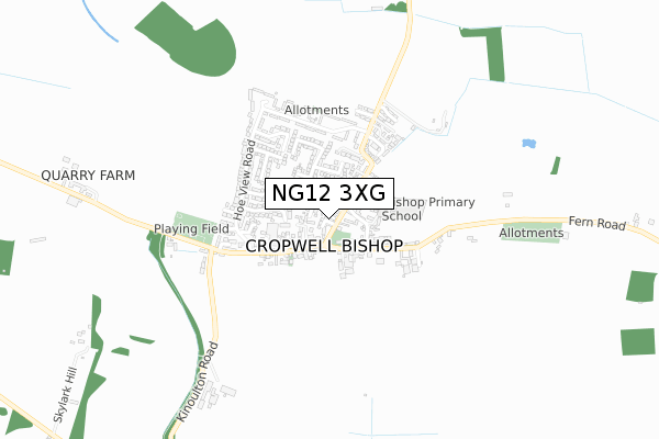 NG12 3XG map - small scale - OS Open Zoomstack (Ordnance Survey) NG12 3XG map - small scale - OS Open Zoomstack (Ordnance Survey)