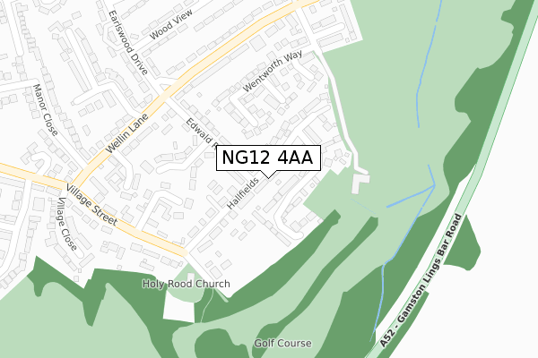 NG12 4AA map - large scale - OS Open Zoomstack (Ordnance Survey)