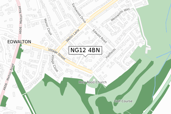 NG12 4BN map - large scale - OS Open Zoomstack (Ordnance Survey)