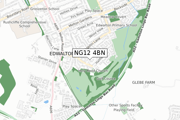 NG12 4BN map - small scale - OS Open Zoomstack (Ordnance Survey)