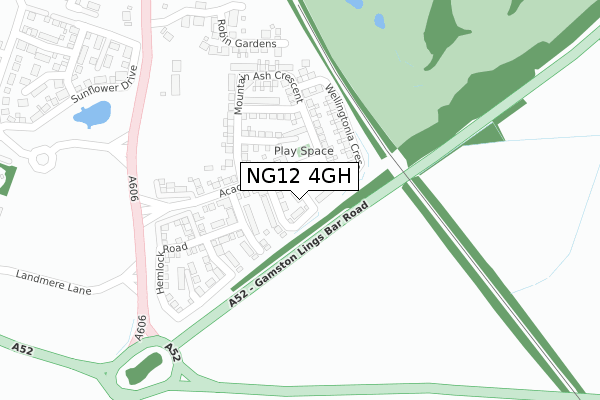 NG12 4GH map - large scale - OS Open Zoomstack (Ordnance Survey)