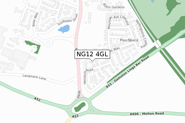 NG12 4GL map - large scale - OS Open Zoomstack (Ordnance Survey)