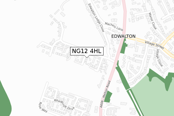 NG12 4HL map - large scale - OS Open Zoomstack (Ordnance Survey)