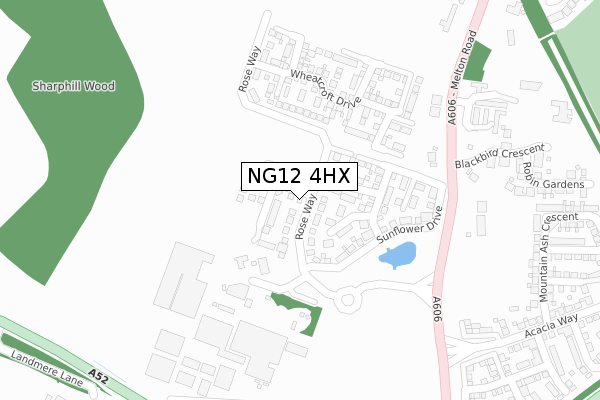 NG12 4HX map - large scale - OS Open Zoomstack (Ordnance Survey)