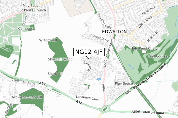 NG12 4JF map - small scale - OS Open Zoomstack (Ordnance Survey) NG12 4JF map - small scale - OS Open Zoomstack (Ordnance Survey)