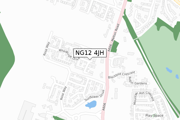 NG12 4JH map - large scale - OS Open Zoomstack (Ordnance Survey)