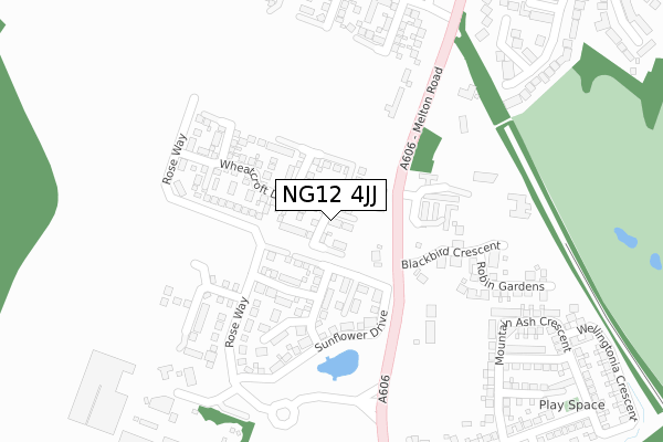 NG12 4JJ map - large scale - OS Open Zoomstack (Ordnance Survey)