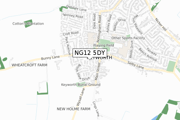 NG12 5DY map - small scale - OS Open Zoomstack (Ordnance Survey) NG12 5DY map - small scale - OS Open Zoomstack (Ordnance Survey)