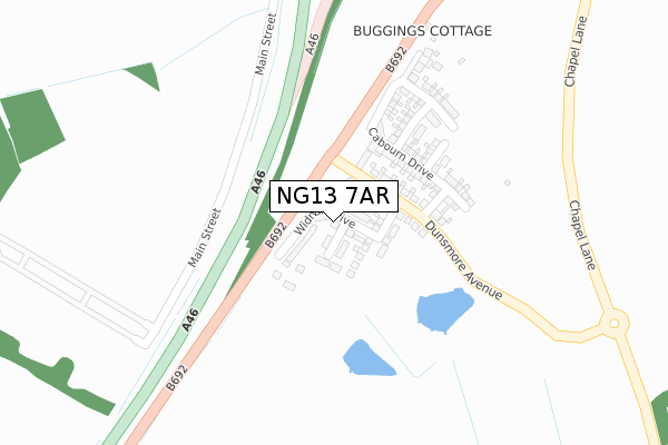 NG13 7AR map - large scale - OS Open Zoomstack (Ordnance Survey) NG13 7AR map - large scale - OS Open Zoomstack (Ordnance Survey)