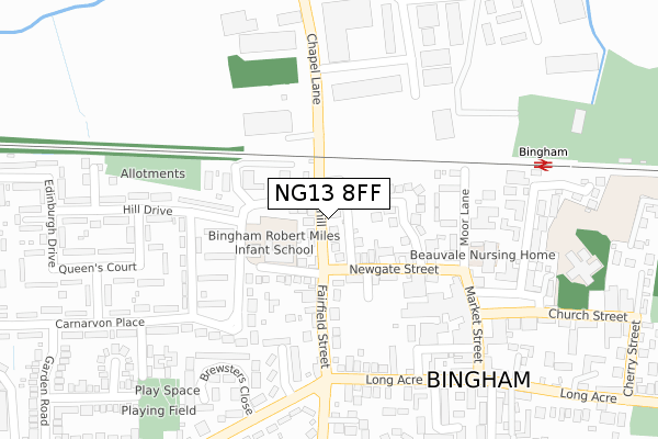 NG13 8FF map - large scale - OS Open Zoomstack (Ordnance Survey) NG13 8FF map - large scale - OS Open Zoomstack (Ordnance Survey)