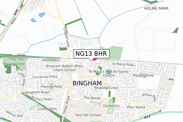 NG13 8HR map - small scale - OS Open Zoomstack (Ordnance Survey) NG13 8HR map - small scale - OS Open Zoomstack (Ordnance Survey)