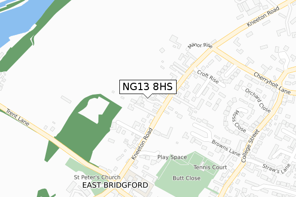 NG13 8HS map - large scale - OS Open Zoomstack (Ordnance Survey)