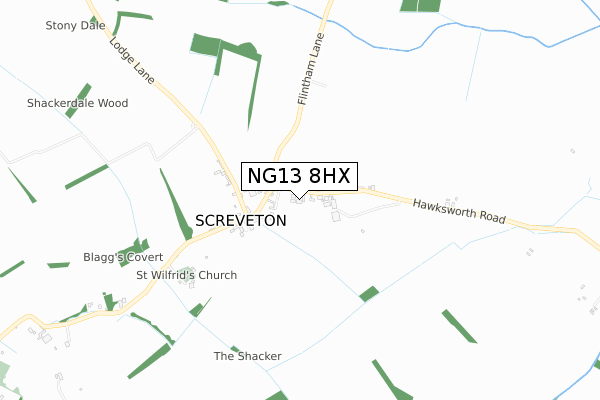 NG13 8HX map - small scale - OS Open Zoomstack (Ordnance Survey) NG13 8HX map - small scale - OS Open Zoomstack (Ordnance Survey)