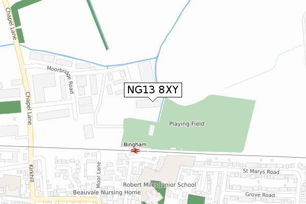NG13 8XY map - large scale - OS Open Zoomstack (Ordnance Survey) NG13 8XY map - large scale - OS Open Zoomstack (Ordnance Survey)