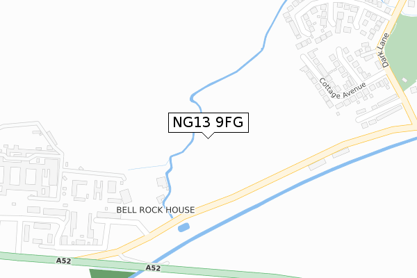 NG13 9FG map - large scale - OS Open Zoomstack (Ordnance Survey)