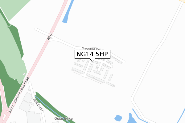 NG14 5HP map - large scale - OS Open Zoomstack (Ordnance Survey)