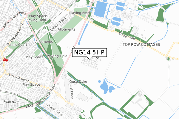 NG14 5HP map - small scale - OS Open Zoomstack (Ordnance Survey)