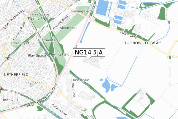 NG14 5JA map - small scale - OS Open Zoomstack (Ordnance Survey) NG14 5JA map - small scale - OS Open Zoomstack (Ordnance Survey)