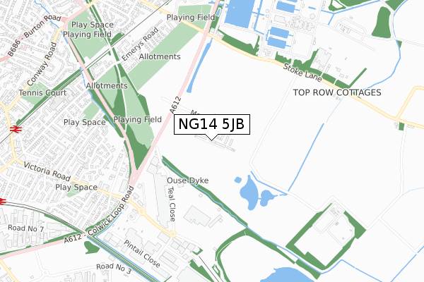 NG14 5JB map - small scale - OS Open Zoomstack (Ordnance Survey) NG14 5JB map - small scale - OS Open Zoomstack (Ordnance Survey)